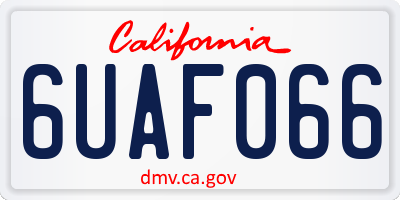CA license plate 6UAF066