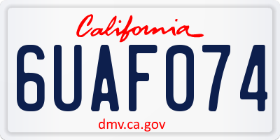 CA license plate 6UAF074