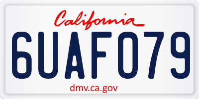 CA license plate 6UAF079