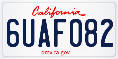 CA license plate 6UAF082