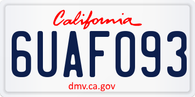 CA license plate 6UAF093