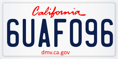 CA license plate 6UAF096
