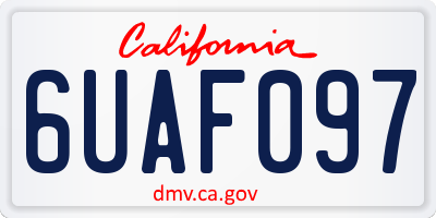 CA license plate 6UAF097
