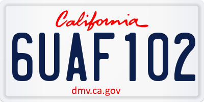 CA license plate 6UAF102