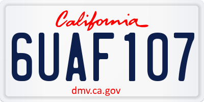 CA license plate 6UAF107