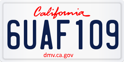 CA license plate 6UAF109