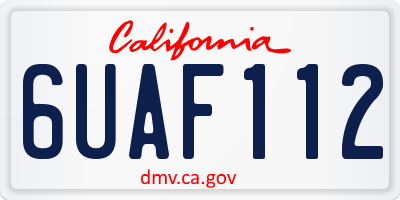 CA license plate 6UAF112