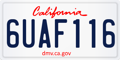 CA license plate 6UAF116