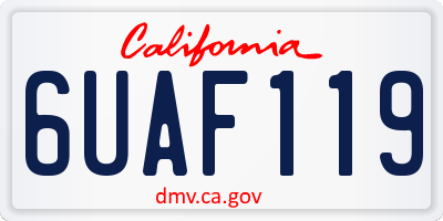 CA license plate 6UAF119