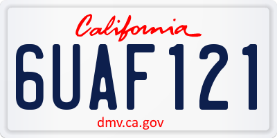 CA license plate 6UAF121