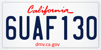 CA license plate 6UAF130