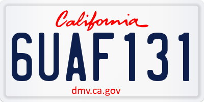 CA license plate 6UAF131