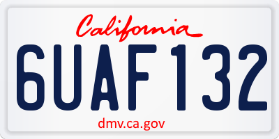 CA license plate 6UAF132