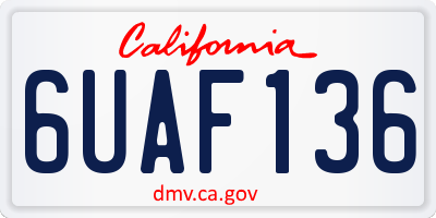 CA license plate 6UAF136