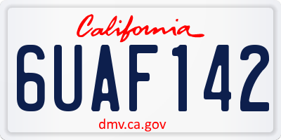 CA license plate 6UAF142