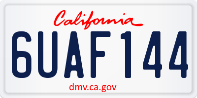 CA license plate 6UAF144