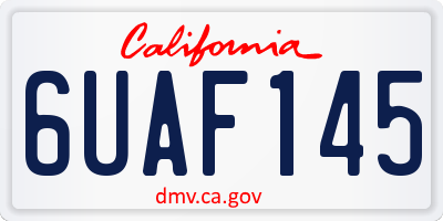 CA license plate 6UAF145