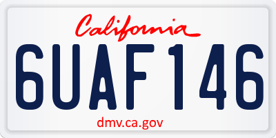 CA license plate 6UAF146