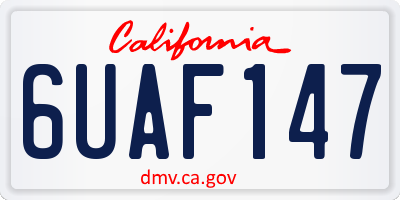 CA license plate 6UAF147
