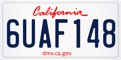 CA license plate 6UAF148