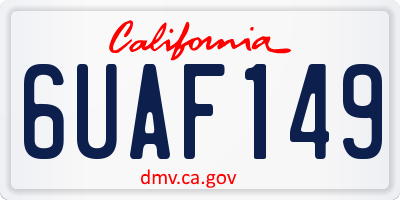 CA license plate 6UAF149