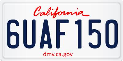 CA license plate 6UAF150