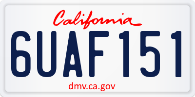 CA license plate 6UAF151