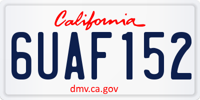 CA license plate 6UAF152