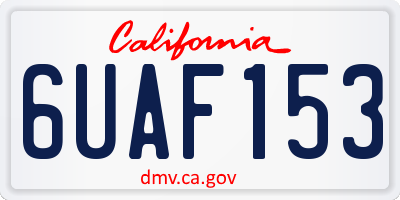 CA license plate 6UAF153