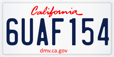 CA license plate 6UAF154
