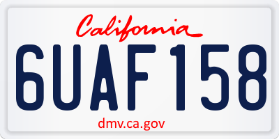 CA license plate 6UAF158