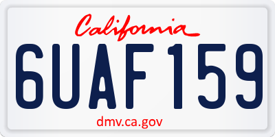 CA license plate 6UAF159