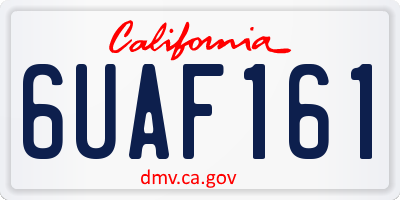 CA license plate 6UAF161