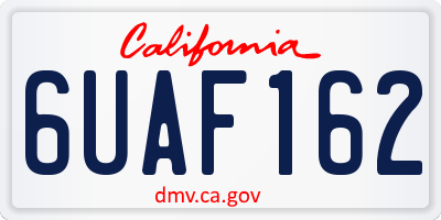 CA license plate 6UAF162