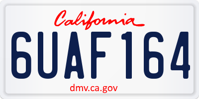 CA license plate 6UAF164