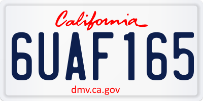 CA license plate 6UAF165
