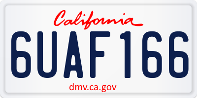 CA license plate 6UAF166