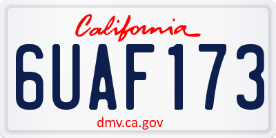CA license plate 6UAF173