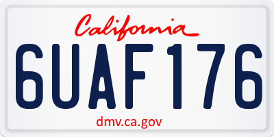 CA license plate 6UAF176