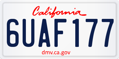 CA license plate 6UAF177
