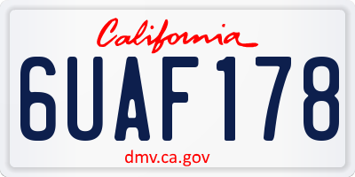 CA license plate 6UAF178