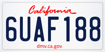 CA license plate 6UAF188