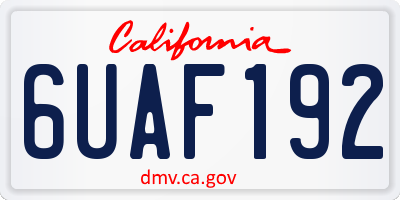 CA license plate 6UAF192