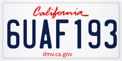 CA license plate 6UAF193