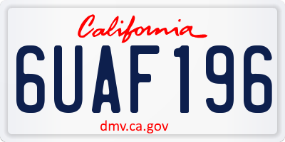 CA license plate 6UAF196