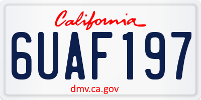 CA license plate 6UAF197