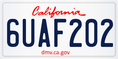 CA license plate 6UAF202