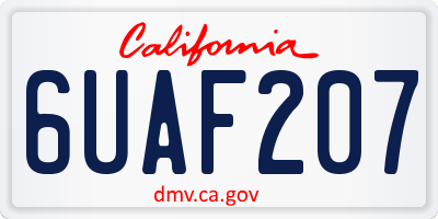 CA license plate 6UAF207