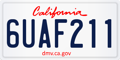 CA license plate 6UAF211