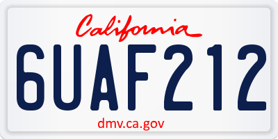 CA license plate 6UAF212